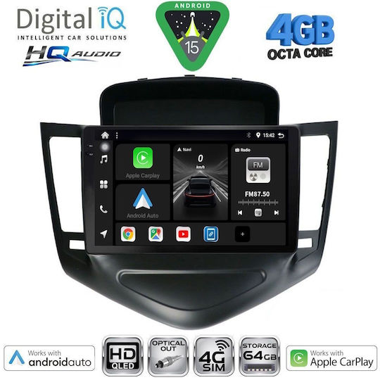 Digital IQ Car Audio System for Chevrolet Aveo 2014-2017 (Bluetooth/USB/WiFi/GPS/Apple CarPlay/Android Auto) with 9" Touch Screen