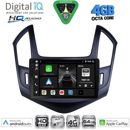 Digital IQ Car Audio System for Chevrolet Aveo 2014-2017 (Bluetooth/USB/WiFi/GPS/Apple CarPlay/Android Auto) with 9" Touch Screen