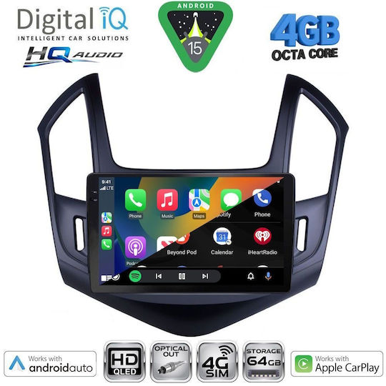 Digital IQ Car Audio System for Chevrolet Aveo 2014-2017 (Bluetooth/USB/WiFi/GPS/Apple CarPlay/Android Auto) with 9" Touch Screen