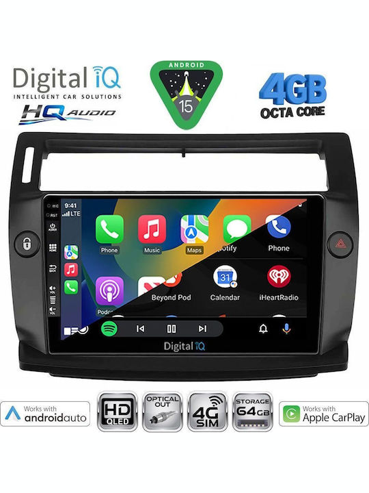Digital IQ Car Audio System for Citroen C4 2004-2011 (Bluetooth/USB/WiFi/GPS/Apple CarPlay/Android Auto) with 9" Touch Screen