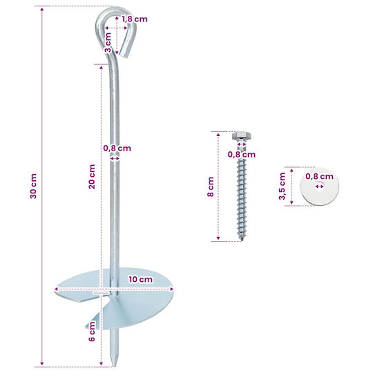 vidaXL Post Support for Garden Fence Made of Metal 10x10x30cm 10 Pieces Silver