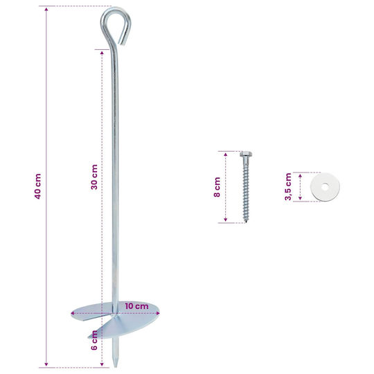 vidaXL Post Support for Garden Fence Made of Metal 10x10x40cm 6 Pieces Silver