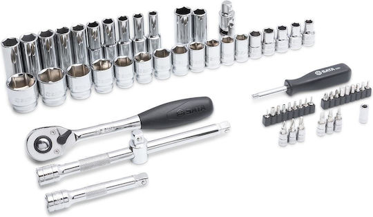 Sata Ратчетни и гнездови гарнитури 1\2" 60бр