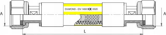 Flexible Gas Hose 1/2 Inch Ww 50 cm