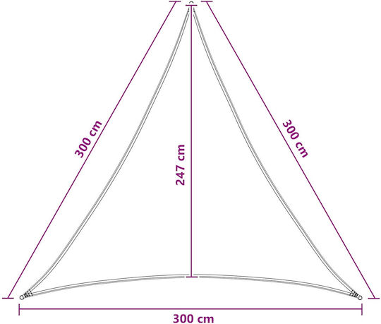 vidaXL Triangle Blue Shade Sail 3m