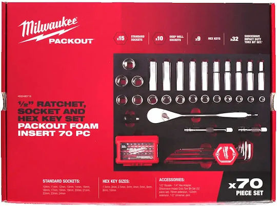 Milwaukee Tool Tray with 70 Tools
