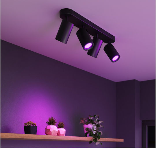Calex Spot mit 4 Lichtern und mit Fassung GU10 in Schwarz Farbe
