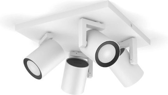 Philips Argenta Σποτ με 4 Φώτα σε Λευκό Χρώμα