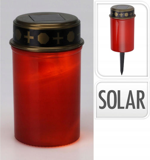 Lampă Solară Lanternă Roșu cu Fotocelulă