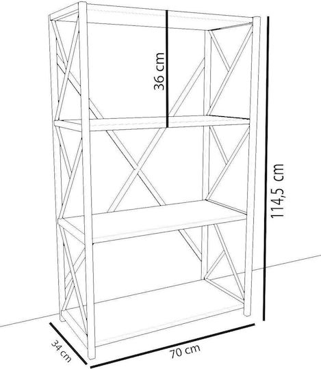 Brown Bookcase 114x36x70cm