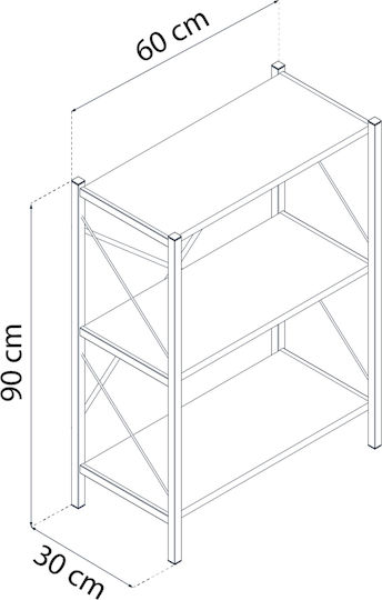 Βιβλιοθήκη Λευκό 90x30x60εκ. STE-016178-P16178 Βιβλιοθήκη Λευκό 90x30x60εκ. STE-016178-P16178
