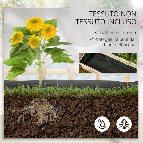 Outsunny Wooden Planter Box with Lattice Elm 95x95x110cm