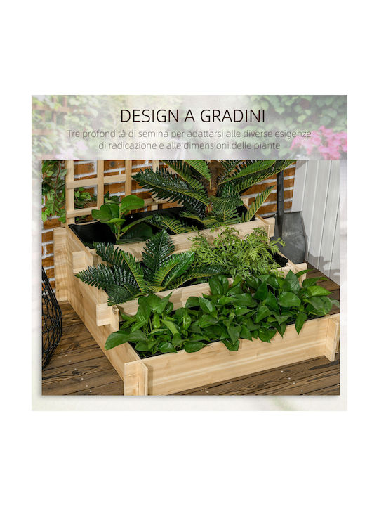 Outsunny Wooden Planter Box with Lattice Elm 95x95x110cm