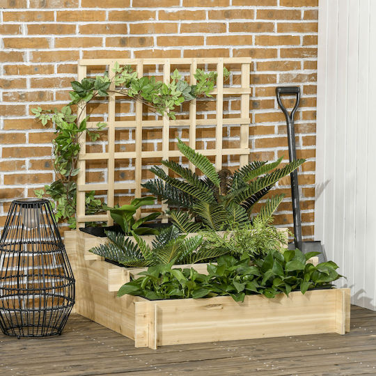 Outsunny Wooden Planter Box with Lattice Elm 95x95x110cm