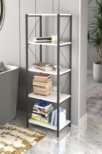 Bibliotecă Albă 150x30x150 cm