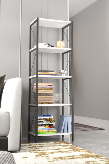 Bibliotecă Albă 150x30x150 cm