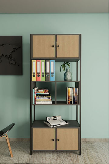 Βιβλιοθήκη Γκρι 76x30x181εκ. Βιβλιοθήκη Γκρι 76x30x181εκ.