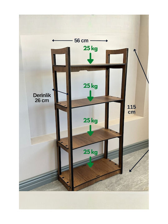 Brown Bookcase 56x26x115cm