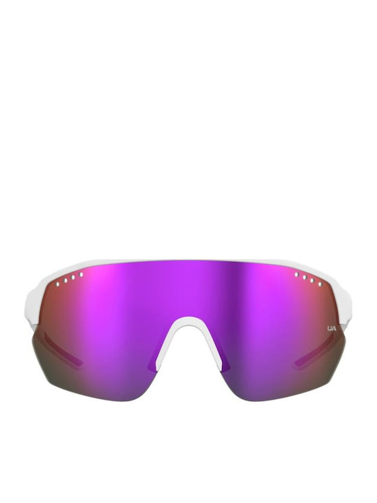 Under Armour Ochelari De Soare Pentru Bărbați Cu Culoare Albă A Skelețului Și Culoare Multicoloră A Lentilei