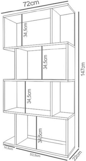 Bücherregal Beigefarben 147x72x22cm