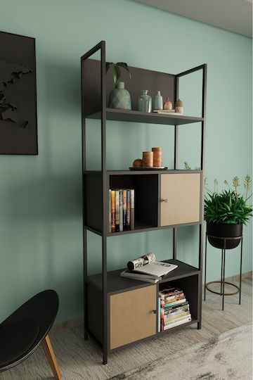 Bücherregal Grau 76x30x181cm