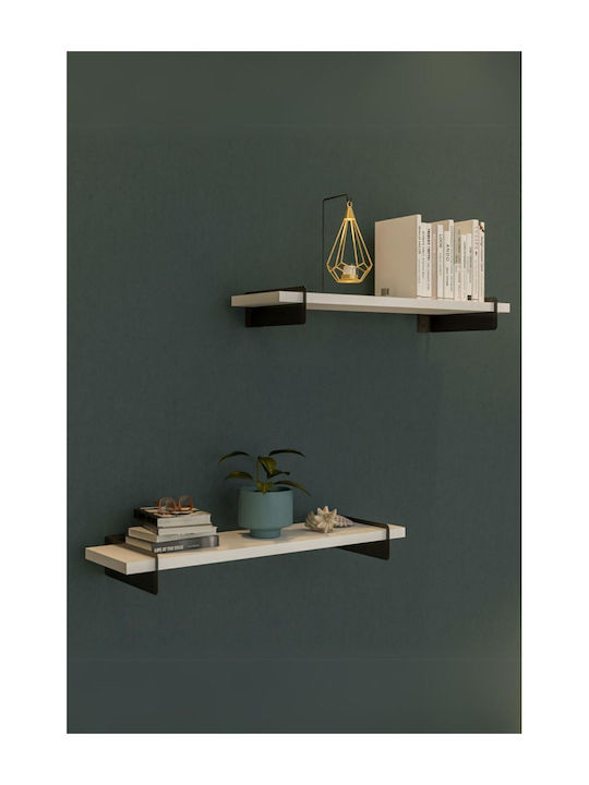 White Bookcases (2 Pieces) 60x16x7cm