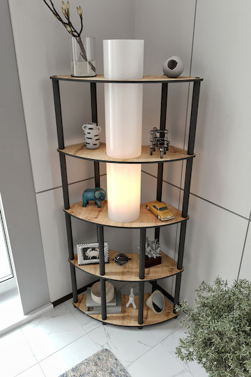 Bibliotecă Colț Ecru 68x24x155 cm