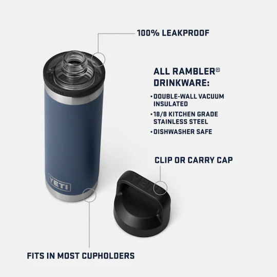 Yeti Rambler Bottle Chug Μπουκάλι Θερμός Ανοξείδωτο BPA Free 532ml Seafoam
