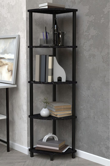 Corner Black Bookcase 35x35x145cm