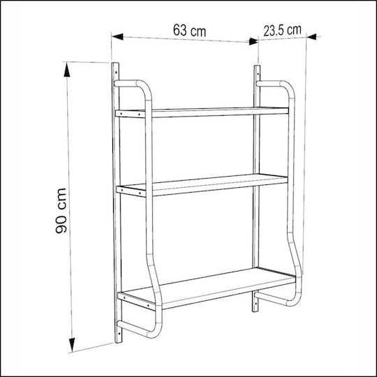 Bücherregal Weiß 65x23x95cm