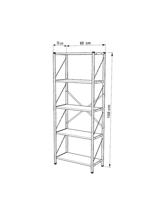 Brown Bookcase 60x30x70cm