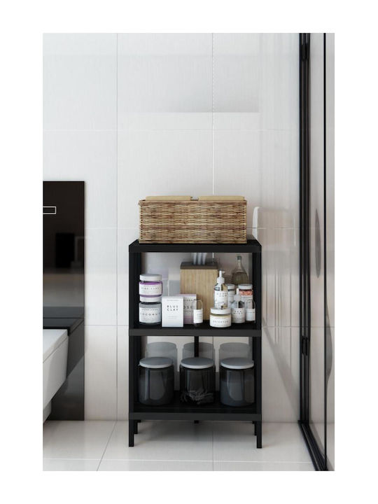 Βιβλιοθήκη Μαύρο 55x30x88.5εκ.