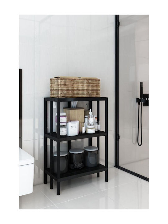 Βιβλιοθήκη Μαύρο 55x30x88.5εκ.