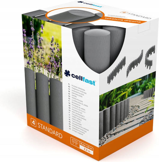 Cellfast Kunststoffgartenbordüre in Gray Farbe 15.5cm x 2.3m