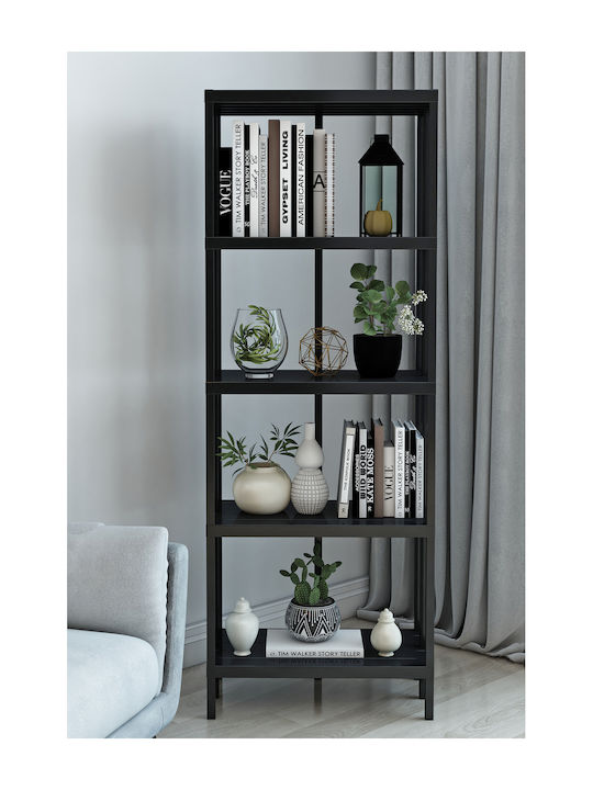 Bücherregal Schwarz 154x30x56cm