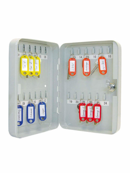 WeDo Wall-mounted Combination Key Holder Metallic with Lock 24 Hooks 28.8x9.4x37cm