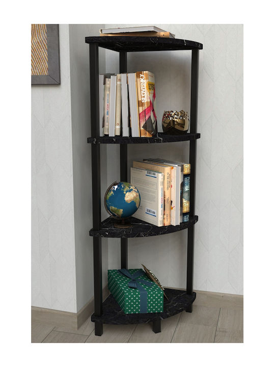 Corner Black Bookcase 35x35x110cm