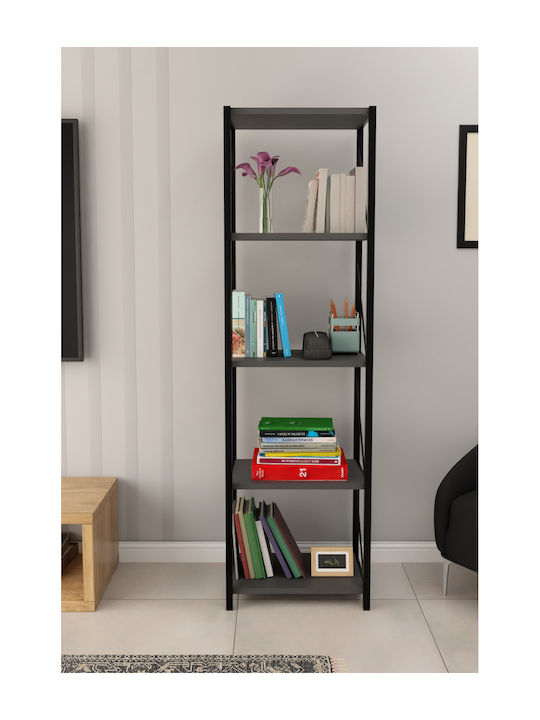 Bücherregal Schwarz 40x22x151cm