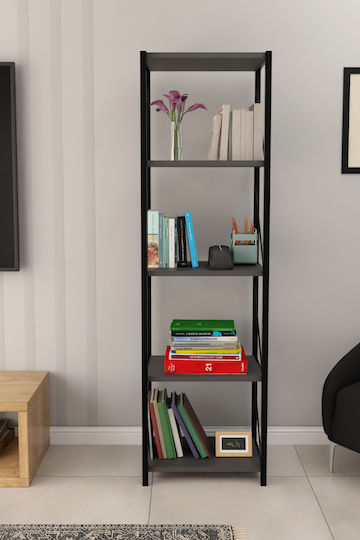 Βιβλιοθήκη Μαύρη 40x22x151εκ. STE-016088-V22593