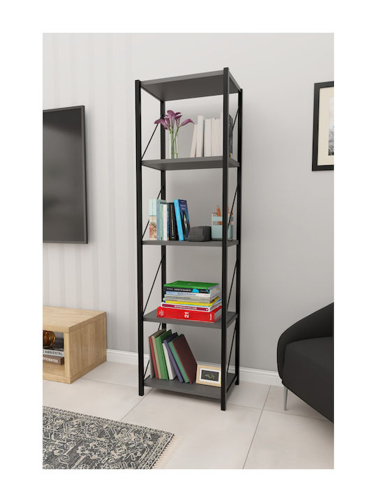Bücherregal Schwarz 40x22x151cm