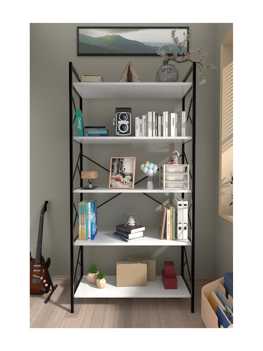 Bücherregal Weiß 90x30x180cm