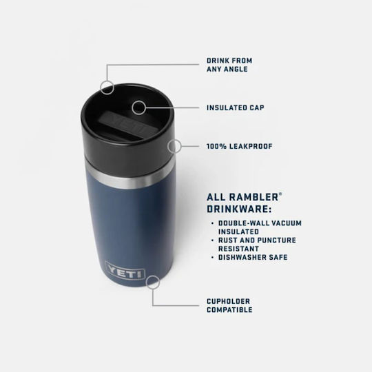 Yeti Rambler Travel Bottle Sticlă Termos Oțel Inoxidabil Fără BPA 355ml Navy