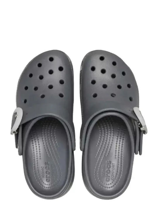 Crocs Classic Platform Γυναικεία Σαμπό Γκρι