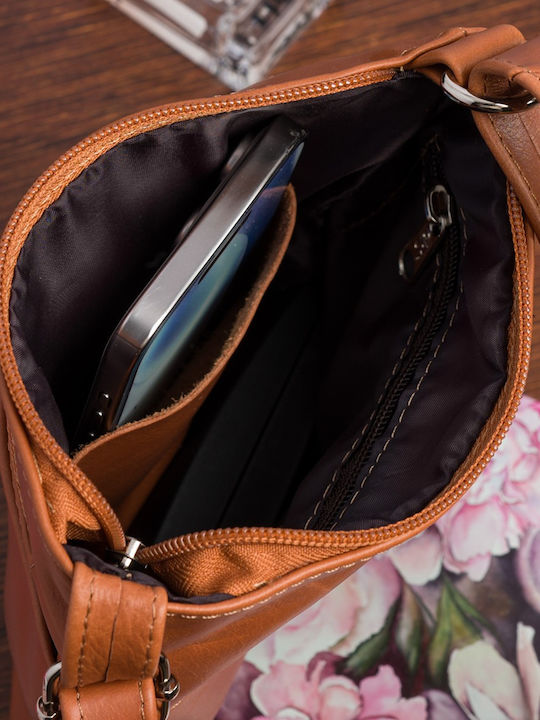 Leder Damen Schultertasche Braun