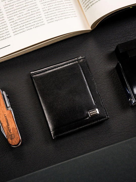 Leather Men's Wallet with RFID Silver