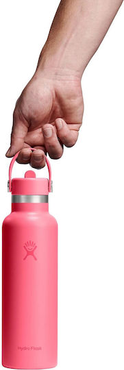 Hydro Flask Standard Flex Μπουκάλι Θερμός Ανοξείδωτο 621ml Popstar Pink με Καλαμάκι