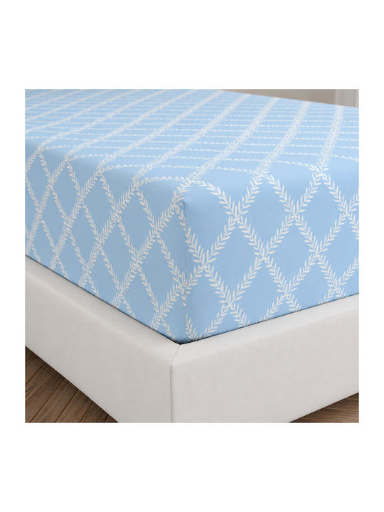 Astron Italy Chiara Σετ Σεντόνια Μονά με Λάστιχο 100x200+30εκ. Chiara Blue (3τμχ)