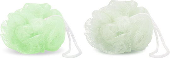 Bathroom Sponge Set 2 Pieces Nylon Shower Sponge Efficient Foam Hanger