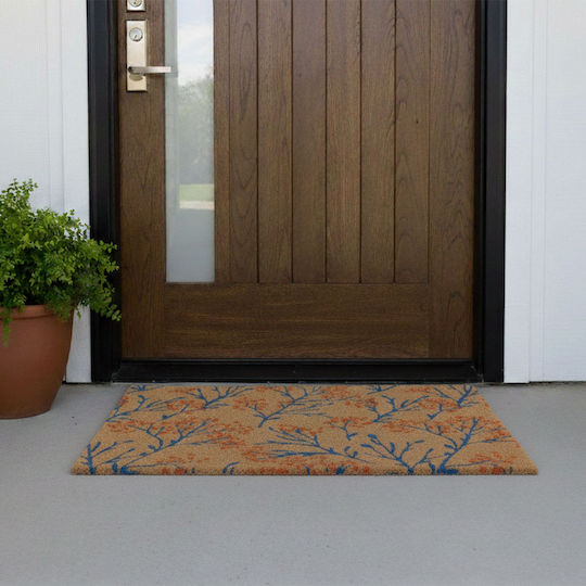 Relaxdays Doormat From Coconut Tree Blue 50x80cm