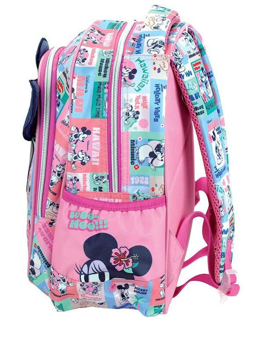 Gim Minnie School Backpack Kindergarten Pink with Water Bottle Holder 12 Litres